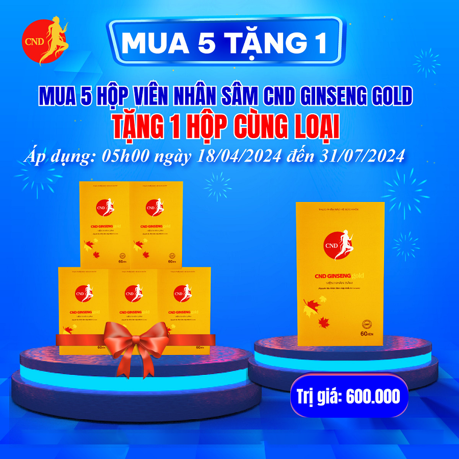 CND GINSENG Gold Viên nhân sâm mua 5 tặng 1