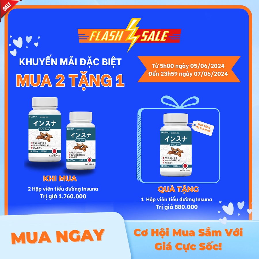 Mua 2 tặng 1 Thực phẩm bảo vệ sức khỏe INSUNA